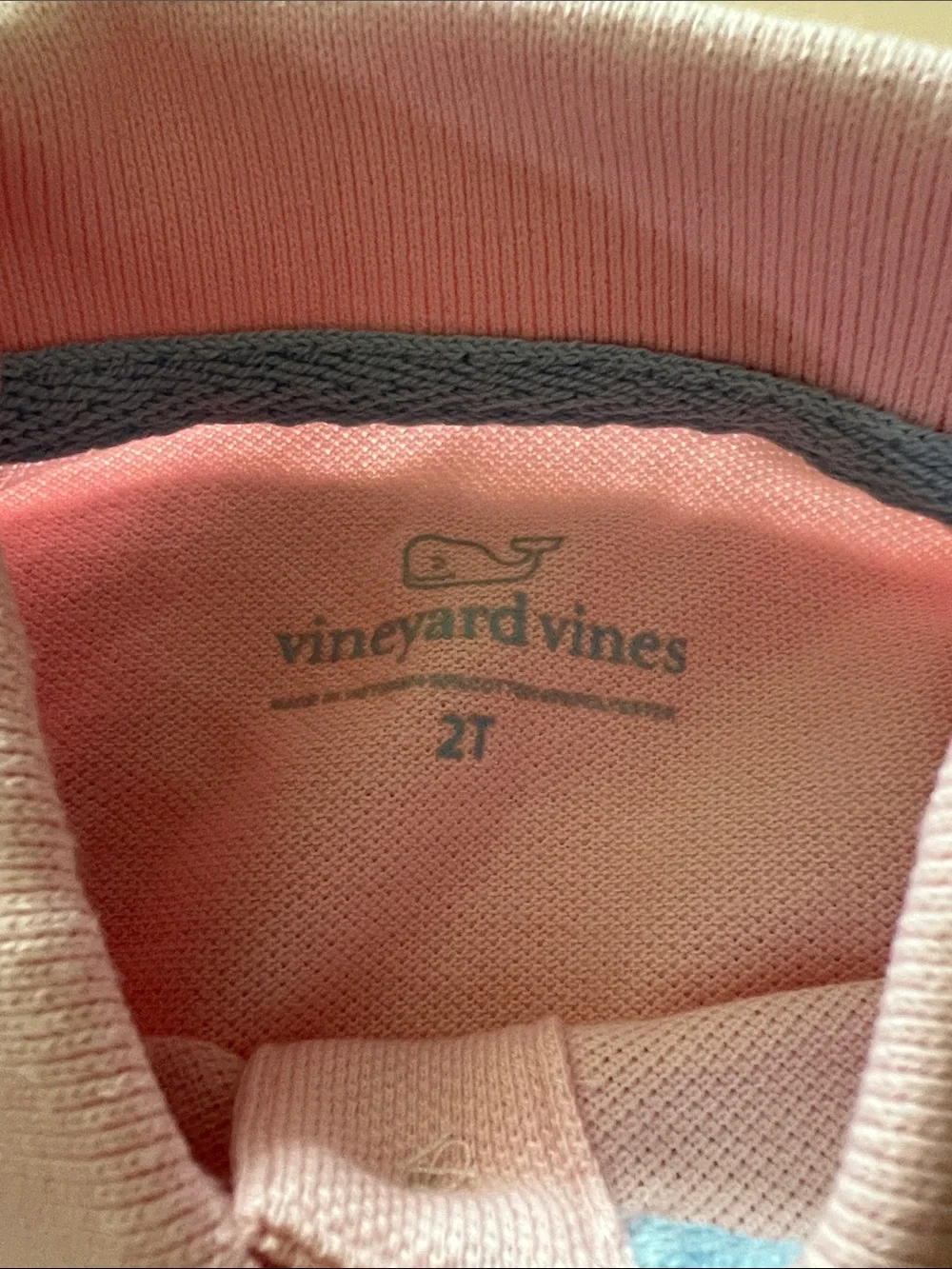 Vineyard Vines Girls Light Pink Polo with Whale Logo